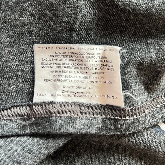 Majestic New England Patriots Football Long Sleeve Grey Tee Shirt - Picture 4 of 4